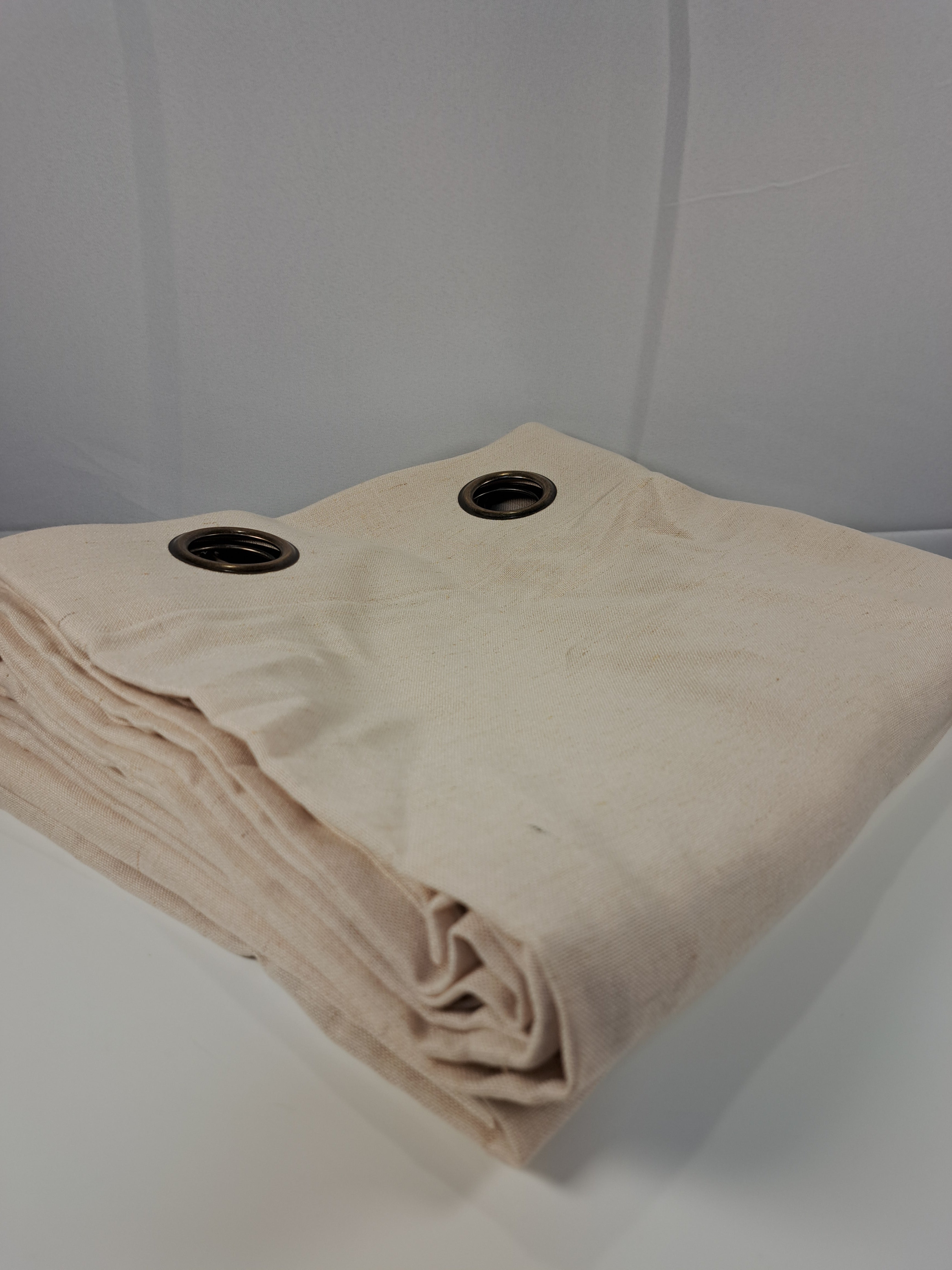 Pusiau permatomos lininės užuolaidos smėlio spalvos, 140 × 260 cm, 1 vnt., Topfinel